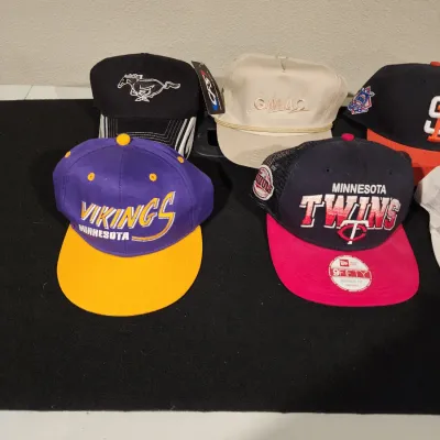 Vintage Sports & Automobilia Hat Lot | NASCAR, Vikings, Padres