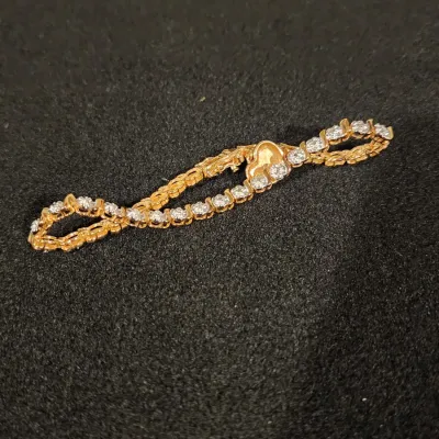 925 Sterling Silver Gold Tone Tennis Bracelet Great Condition
