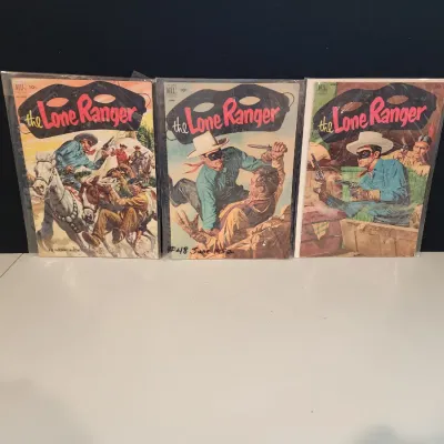 Lot of Vintage The Lone Ranger Comics Books Golden Age Dell Western Westerns 1950s Rare In Great Condition