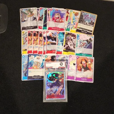 One Piece Card Game Graded Gem Mint 10 Rare Card Lot