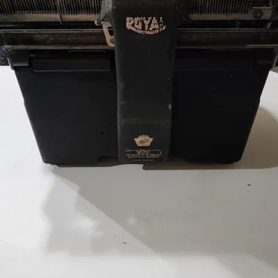 Antique 1940s Royal KMM Desktop Manual Typewriter Black Crinkle Finish