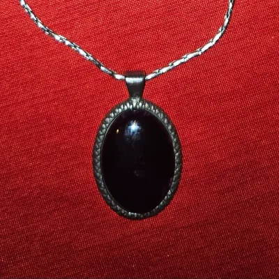 Sterling Silver Navjo Onyx Pendant, Silver Bracelet | Jewelry Lot