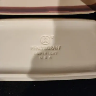 Vintage Pfaltzgraff Aura Butter Dish and Salt & Pepper Shakers Rare Set