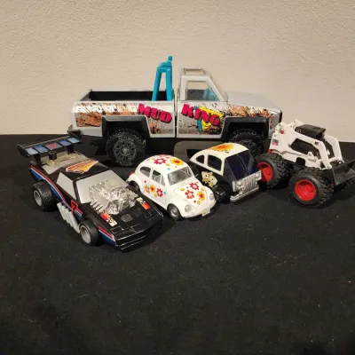 Vintage Toy Vehicle Lot - Tonka Mud King Truck Beetle Bobcat