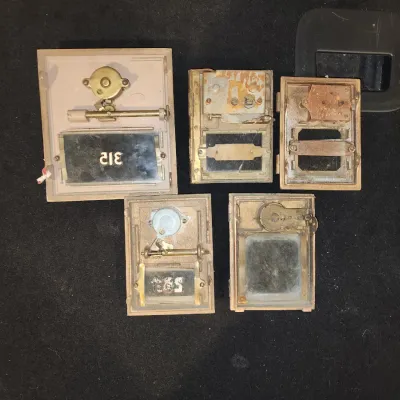 Vintage Brass Post Office Box Doors Lot Antique PO Mail Box
