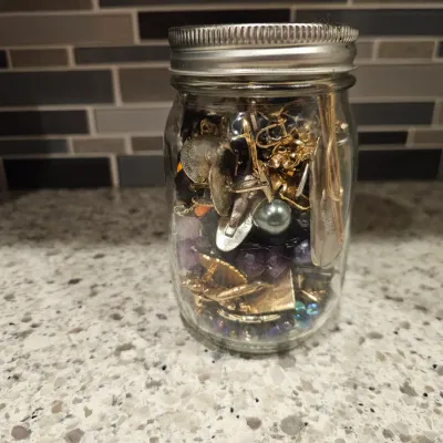 Vintage Gold, Silver, Gemstone, Jewelry Jar | Brooches, Pins, Earrings, Necklaces, Cufflinks, and more!
