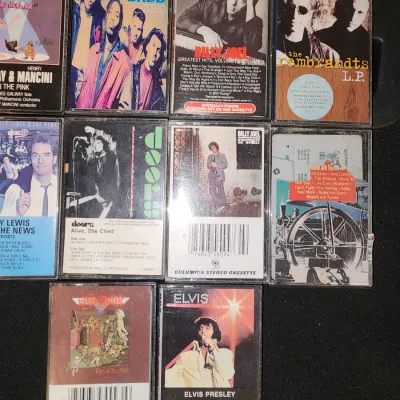 Vintage Cassette Tape Lot – Billy Joel, Elvis, Huey Lewis, The Doors, 70s-90s Pop/Rock