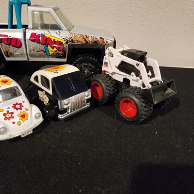 Vintage Toy Vehicle Lot - Tonka Mud King Truck Beetle Bobcat