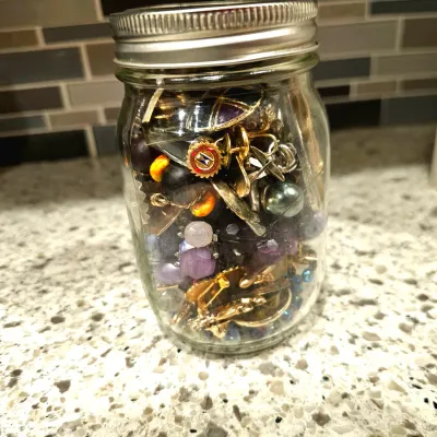 Vintage Gold, Silver, Gemstone, Jewelry Jar | Brooches, Pins, Earrings, Necklaces, Cufflinks, and more!