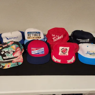 Vintage Trucker Hat Lot Snapback Cap Harley Davidson Airline Beer ND