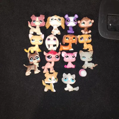 Vintage Littlest Pet Shop Lot - LPS Dogs Cats Panda Monkey & More