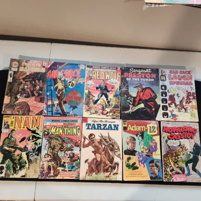 Vintage Comic Lot - Marvel The 'Nam Man-Thing Tarzan Adam-12 Silver Bronze