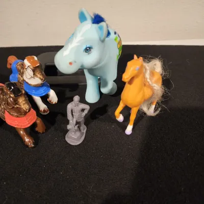 Vintage Horse Toy Lot - 90s Fisher Price Great Adventures Castle Horses & MLP