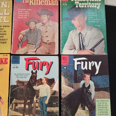 Vintage Dell Western Comic Book Lot of 8 1959 Gunsmoke Rifleman Fury Rare