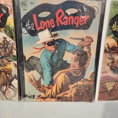 Lot of Vintage The Lone Ranger Comics Books Golden Age Dell Western Westerns 1950s Rare In Great Condition