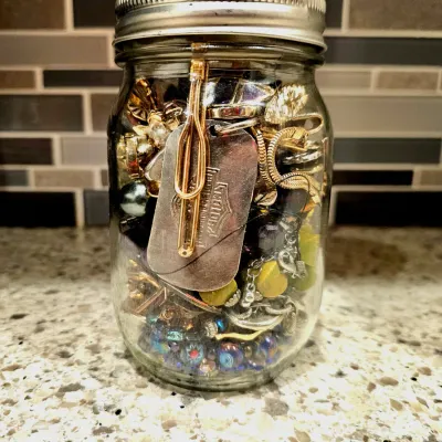 Vintage Gold, Silver, Gemstone, Jewelry Jar | Brooches, Pins, Earrings, Necklaces, Cufflinks, and more!