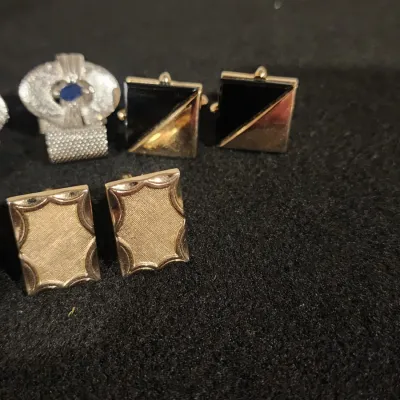 Vintage Mens Cufflinks Lot 5 Pairs MCM Deco Retro Swank Style Gold Silver Rare Great Condition