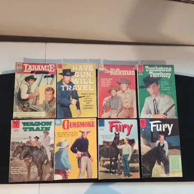 Vintage Dell Western Comic Book Lot of 8 1959 Gunsmoke Rifleman Fury Rare