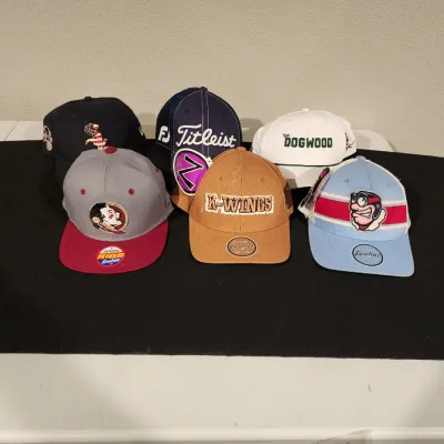 Lot of Vintage & Modern Snapbacks / Golf Hats Zephyr New w/ Tag FSU Dayton K-Wings Titleist