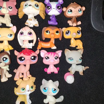 Vintage Littlest Pet Shop Lot - LPS Dogs Cats Panda Monkey & More