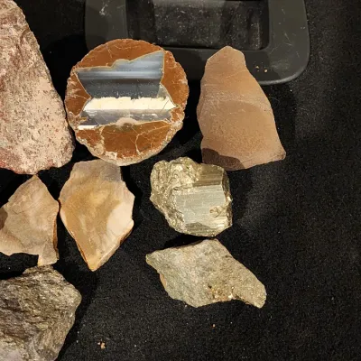 Geology Specimen Rock Lot: Agate Thunderegg Pyrite Obsidian & More