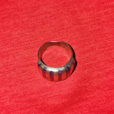 Vintage Gustermans Silvesmith Sterling Silver Inlaid Purple Stone Ring | Rare Piece