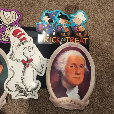 Vintage Die Cut Classroom Holiday Lot Snoopy Halloween Presidential Dr Seuss