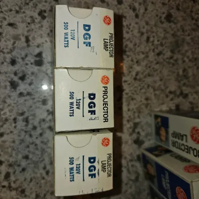 Vintage GE Projector Lamp Bulbs DGF 120V 500 WATTS New Old Stock SEALED