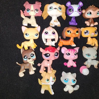 Vintage Littlest Pet Shop Lot - LPS Dogs Cats Panda Monkey & More