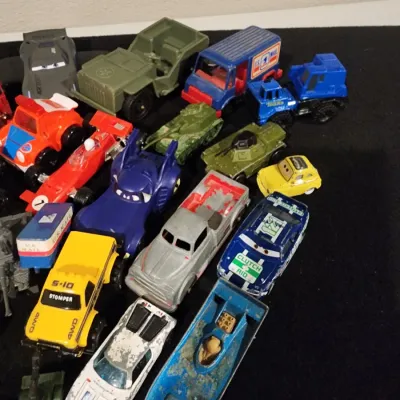 Vintage Die-Cast Toy Vehicle Lot - Matchbox Hot Wheels Military Space Shuttle