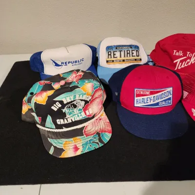 Vintage Trucker Hat Lot Snapback Cap Harley Davidson Airline Beer ND