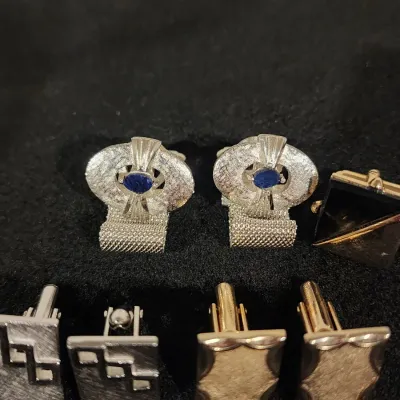 Vintage Mens Cufflinks Lot 5 Pairs MCM Deco Retro Swank Style Gold Silver Rare Great Condition