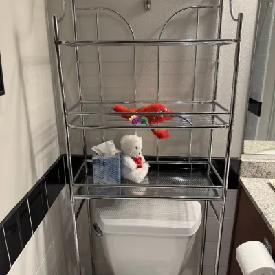 over toilet shelving