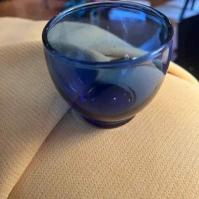 very small blue bowl