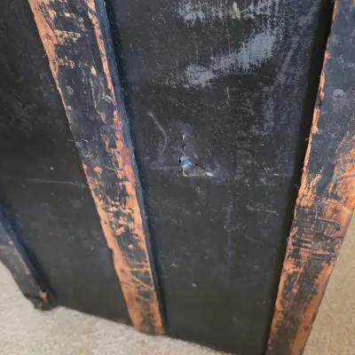 Vintage Iron Bound Wood Steamer Trunk (B2-JS)