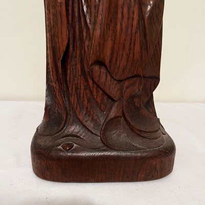 Hand Carved Folk Art Madonna & Child Statue (B3-KA)