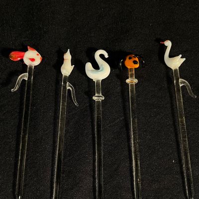 Art Glass Cocktail Picks & Stirs (DR-KA)