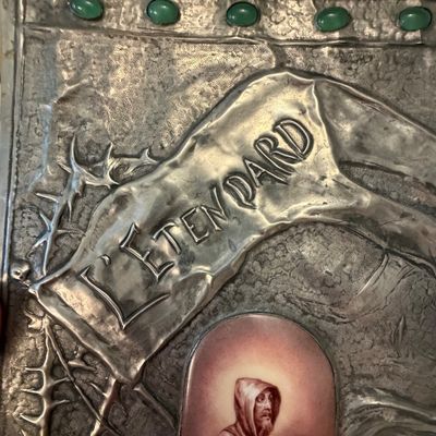 Art Nouveau Repousse Trinket Box and Metallic Artwork (PB-BC)