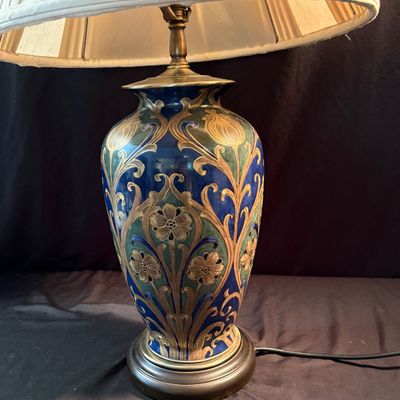 Oriental Access Art-Nouveau Style Ceramic Lamp (SR-SF)