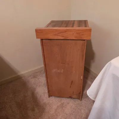 Wooden Side Storage Cabinet w/Butcher Block Top (B3-JS)