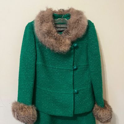 1960s Gino Rossi, Wool Boucle Set & Lace Dress (B3-KA)