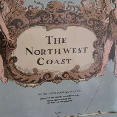 Framed Map of Northwest Coast (B2-JS)
