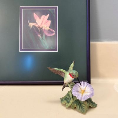 Lenox Fine Porcelain Hummingbird and Framed Art Print (PB-BC)