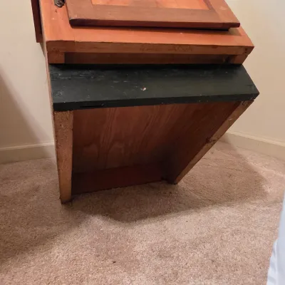 Wooden Side Storage Cabinet w/Butcher Block Top (B3-JS)