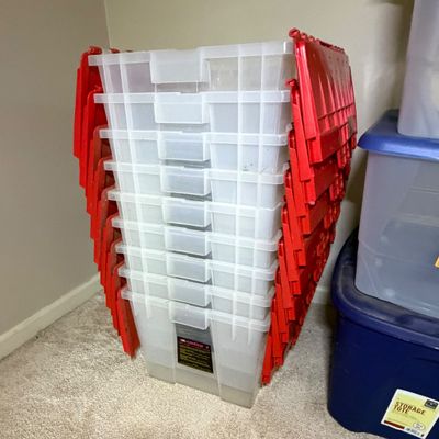 Very Large Collection of Lidded Storage Bins (B1-BC)