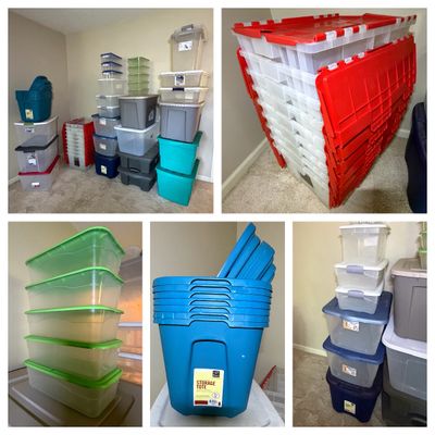 Very Large Collection of Lidded Storage Bins (B1-BC)