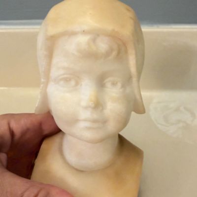 Signed Daniel Greiner Carved Alabaster Bust (PB-BC)