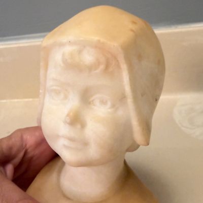 Signed Daniel Greiner Carved Alabaster Bust (PB-BC)