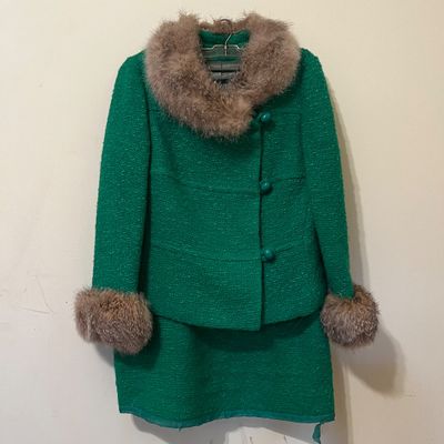 1960s Gino Rossi, Wool Boucle Set & Lace Dress (B3-KA)