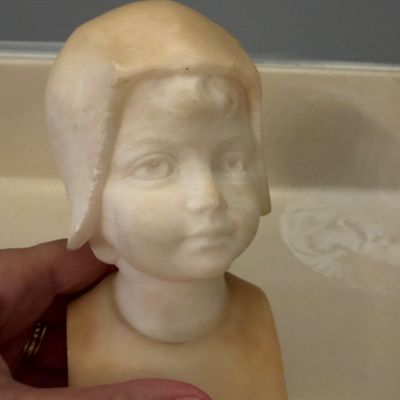Signed Daniel Greiner Carved Alabaster Bust (PB-BC)
